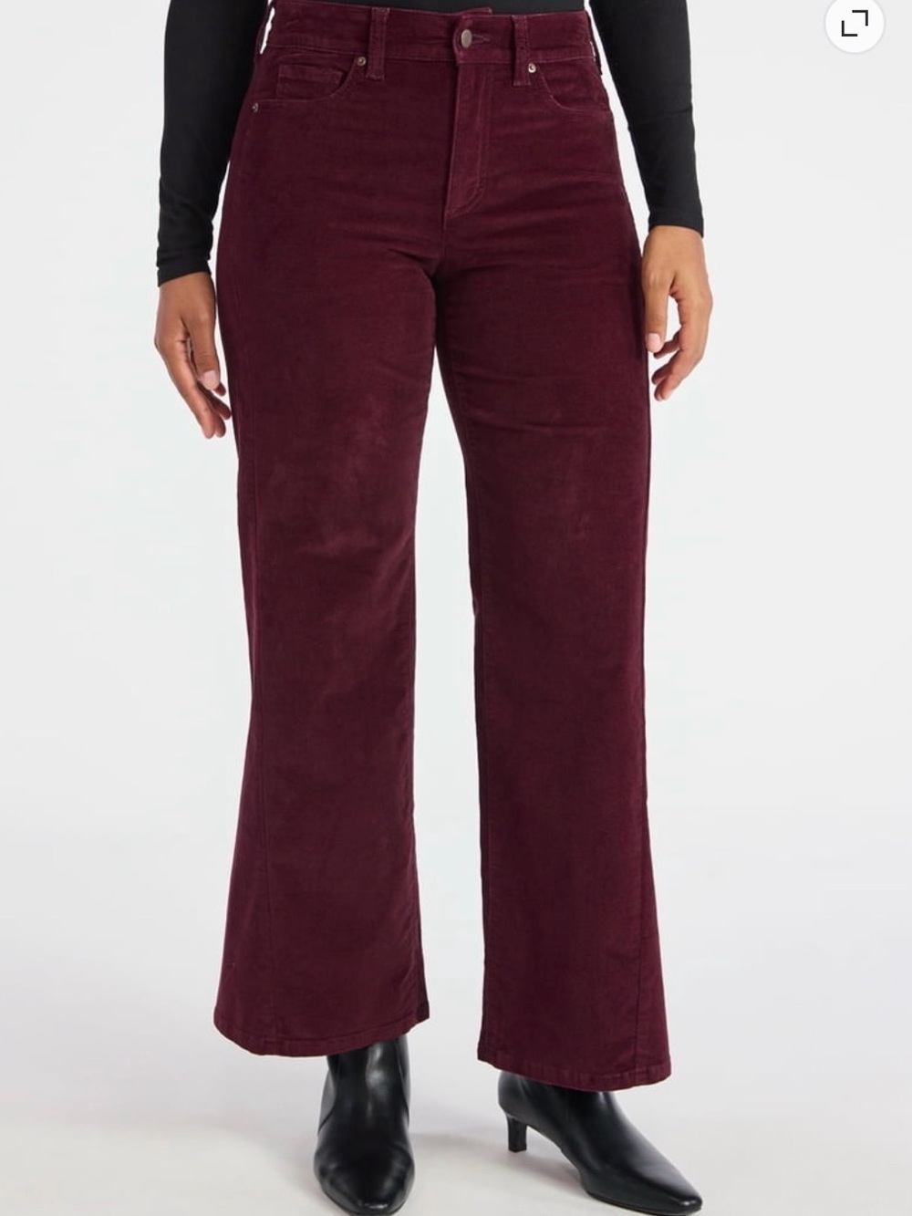 Time and Tru Women’s Velvet Wide Leg Pants Burgundy 14